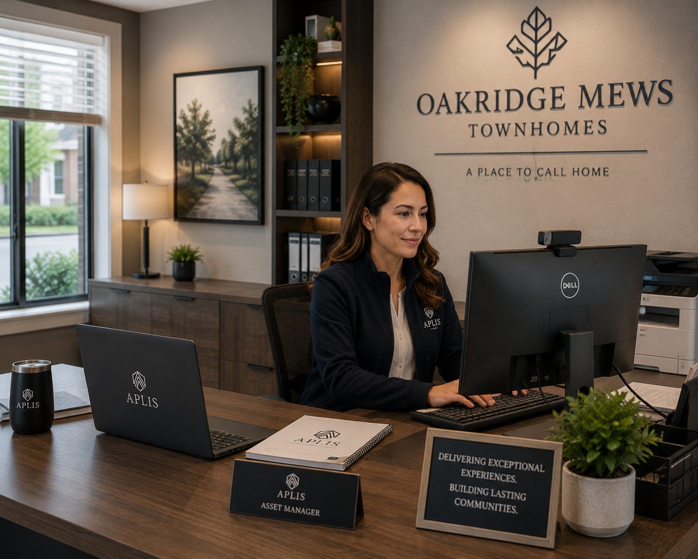 Leasing office interior at an Aplis-managed commercial property